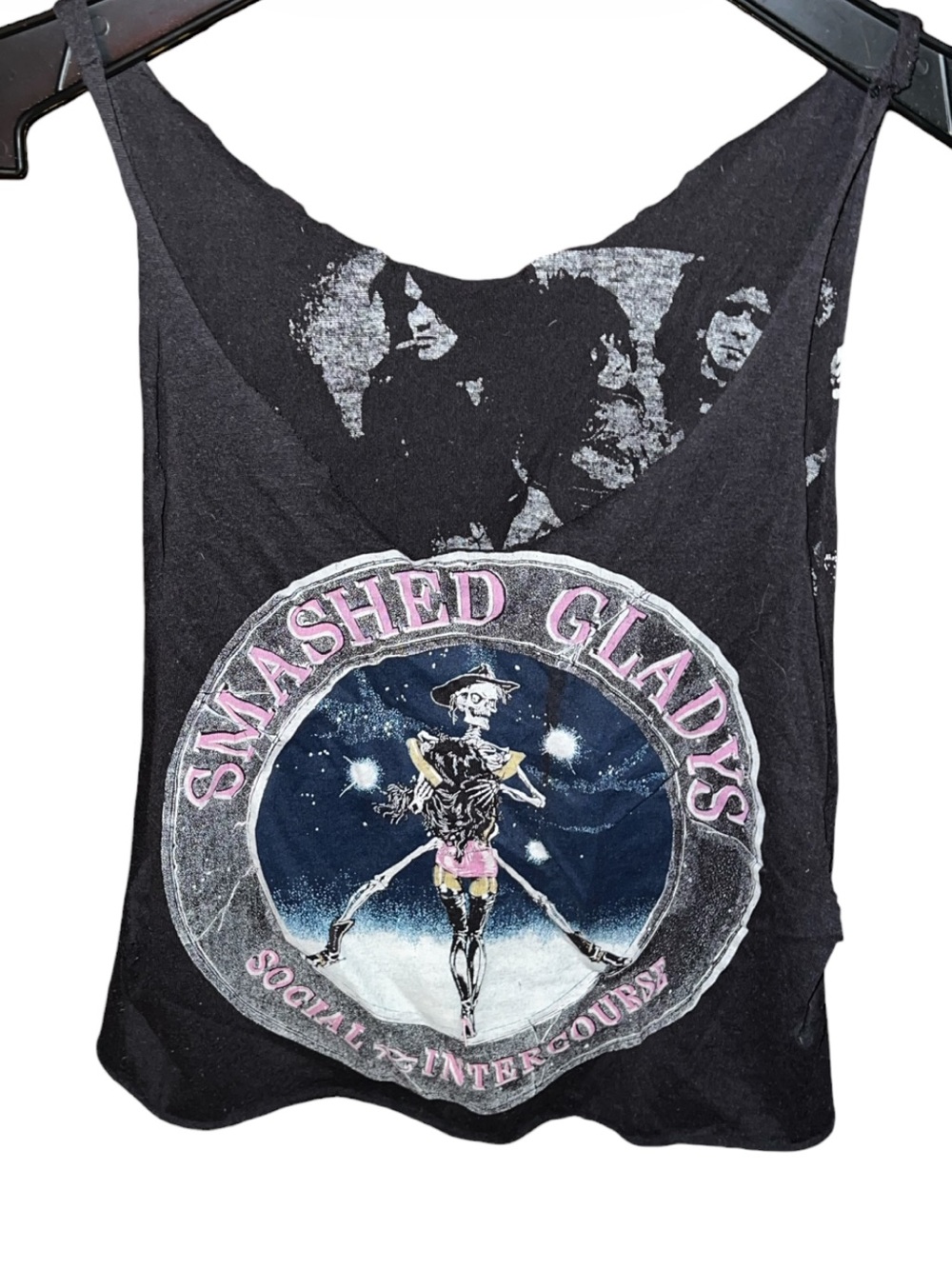 Vintage 1988 Concert T-Shirt Smashed Gladys Black Graphic Tank Top